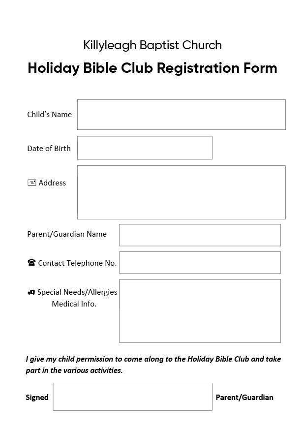 Baptist bible club form
